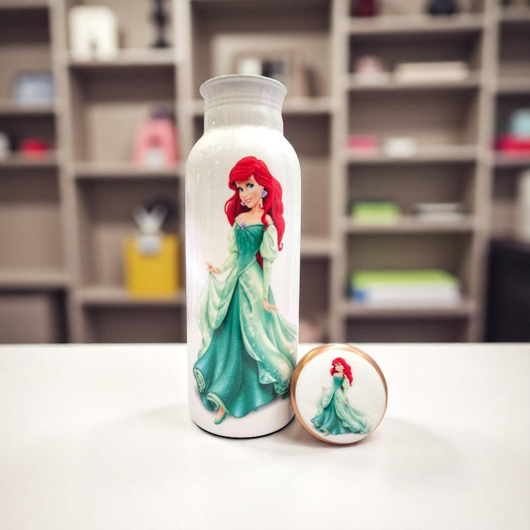 Buy Ariel Princess Printed Pure Copper Bottle For kids